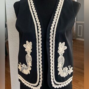 Gallagher Black Vest with Embroidery
